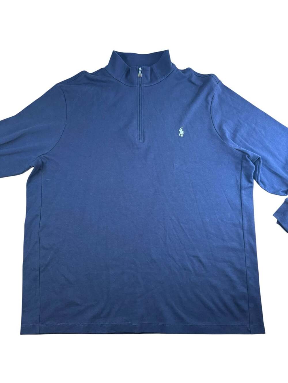 Polo Ralph Lauren Men's Navy Blue 100% Pima Cotton Quarter-Zip Pullover XL